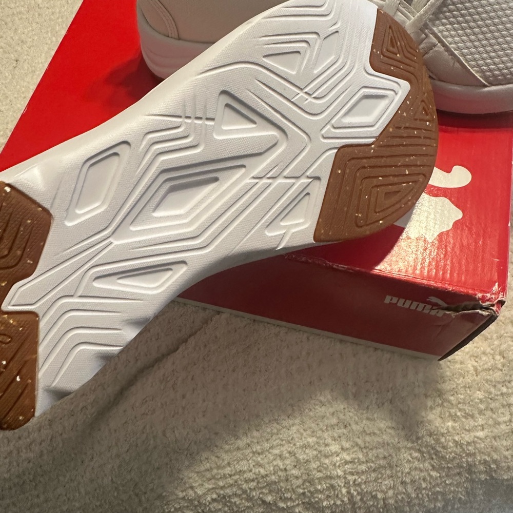 Puma White Sneakers with Rose Gold Accents, Brand new, never worn. - Picture 4 of 4